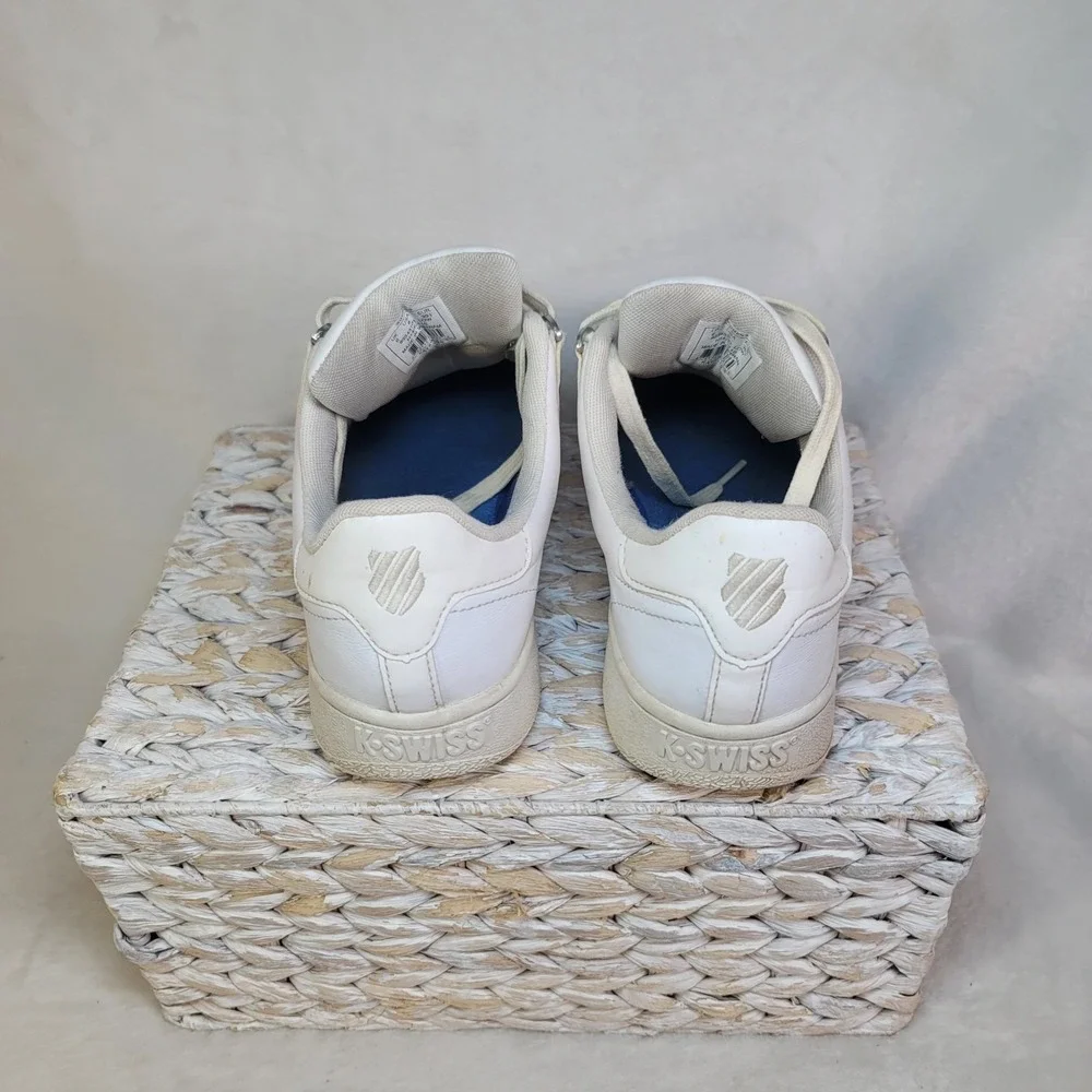 K-Swiss Womens Sneakers White Leather Lace Up Walking Shoe‎ 8 Low Top Athletic
